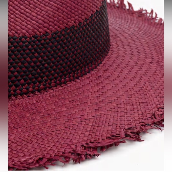 Brand new Rag & Bone FRAYED EDGE PANAMA HAT. Berry. Size: M/L - Picture 2 of 10